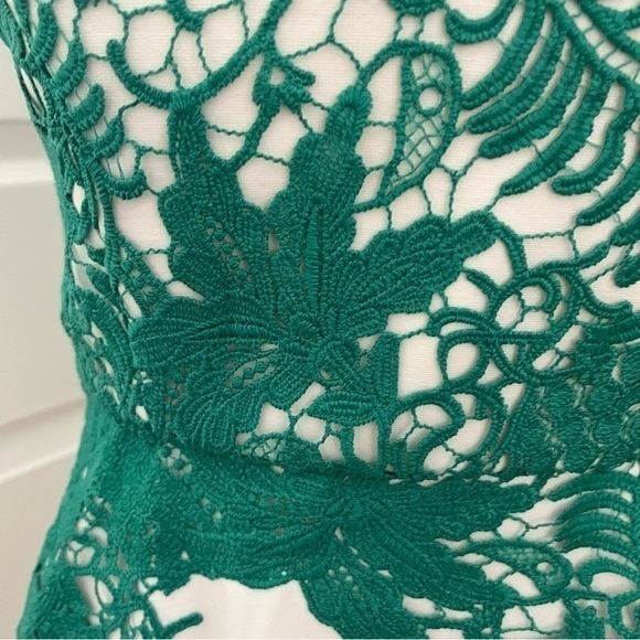 Anthropologie Moulinette Soeurs Arbor Lace Dress‎ Green Ivory Sleeveless SZ 2 - Picture 10 of 13
